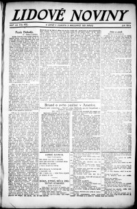Lidov noviny z 3.12.1921, edice 1, strana 1