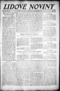 Lidov noviny z 3.12.1921, edice 2, strana 1