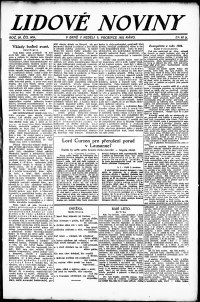 Lidov noviny z 3.12.1922, edice 1, strana 1