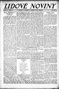 Lidov noviny z 4.1.1921, edice 1, strana 1