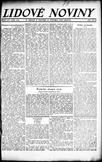 Lidov noviny z 4.2.1921, edice 1, strana 1