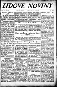 Lidov noviny z 4.2.1922, edice 2, strana 1