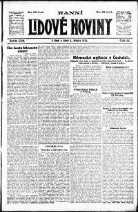 Lidov noviny z 4.3.1919, edice 1, strana 1