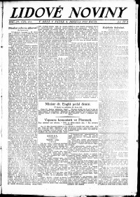 Lidov noviny z 4.3.1921, edice 1, strana 1