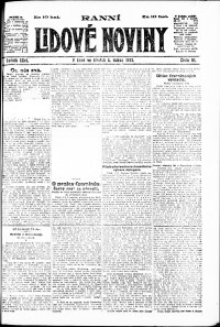 Lidov noviny z 4.4.1918, edice 1, strana 1