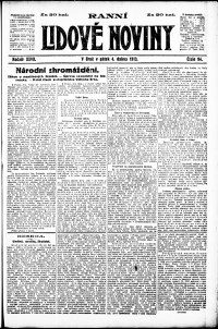 Lidov noviny z 4.4.1919, edice 1, strana 1