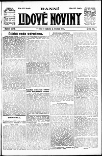 Lidov noviny z 4.5.1918, edice 1, strana 1