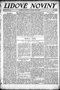 Lidov noviny z 4.5.1922, edice 1, strana 1