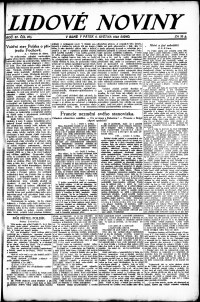 Lidov noviny z 4.5.1923, edice 1, strana 1