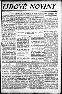 Lidov noviny z 4.5.1923, edice 2, strana 1