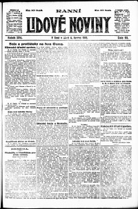 Lidov noviny z 4.6.1918, edice 1, strana 1