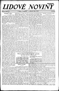 Lidov noviny z 4.6.1923, edice 1, strana 1