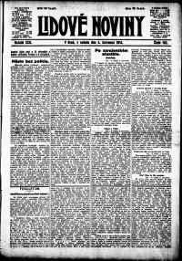 Lidov noviny z 4.7.1914, edice 1, strana 1