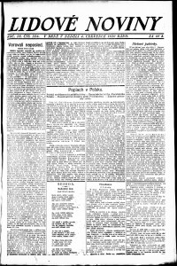 Lidov noviny z 4.7.1920, edice 1, strana 1