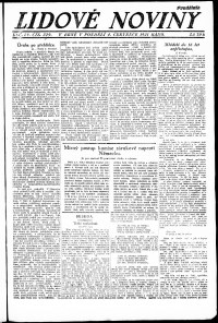 Lidov noviny z 4.7.1921, edice 1, strana 1