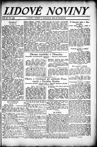 Lidov noviny z 4.7.1922, edice 2, strana 1
