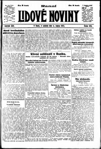 Lidov noviny z 4.8.1917, edice 1, strana 1