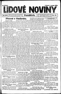 Lidov noviny z 4.8.1919, edice 1, strana 1