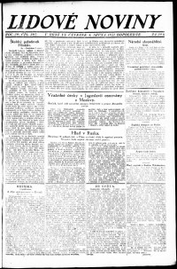 Lidov noviny z 4.8.1921, edice 1, strana 1