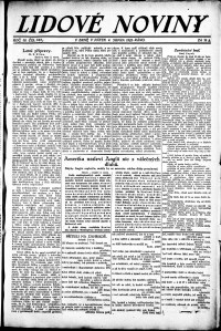 Lidov noviny z 4.8.1922, edice 1, strana 1