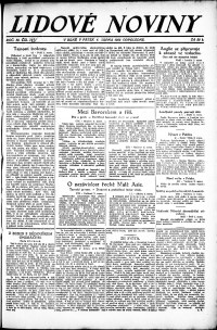 Lidov noviny z 4.8.1922, edice 2, strana 1