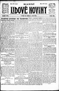 Lidov noviny z 4.9.1918, edice 1, strana 1