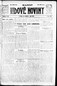 Lidov noviny z 4.9.1919, edice 1, strana 1
