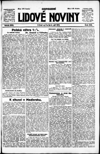 Lidov noviny z 4.9.1919, edice 2, strana 1