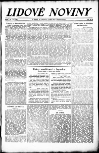 Lidov noviny z 4.9.1923, edice 2, strana 1