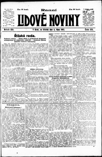 Lidov noviny z 4.10.1917, edice 1, strana 1