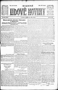 Lidov noviny z 4.10.1918, edice 1, strana 1