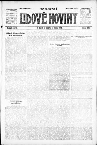 Lidov noviny z 4.10.1919, edice 1, strana 1