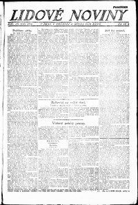 Lidov noviny z 4.10.1920, edice 1, strana 1