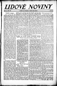 Lidov noviny z 4.10.1923, edice 1, strana 1