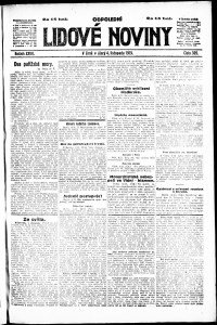 Lidov noviny z 4.11.1919, edice 2, strana 1
