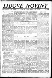 Lidov noviny z 4.11.1920, edice 1, strana 1