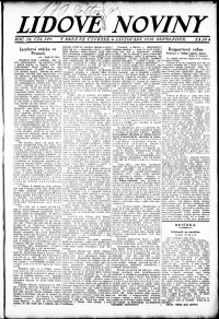 Lidov noviny z 4.11.1920, edice 2, strana 1