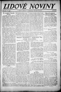 Lidov noviny z 4.11.1921, edice 2, strana 1