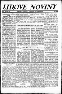 Lidov noviny z 4.11.1922, edice 2, strana 1