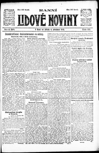 Lidov noviny z 4.12.1918, edice 1, strana 1