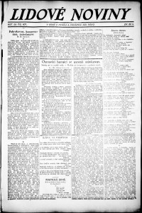 Lidov noviny z 4.12.1921, edice 1, strana 1