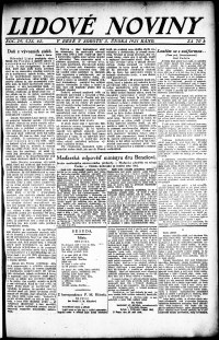 Lidov noviny z 5.2.1921, edice 1, strana 1