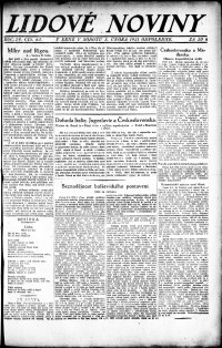 Lidov noviny z 5.2.1921, edice 2, strana 1
