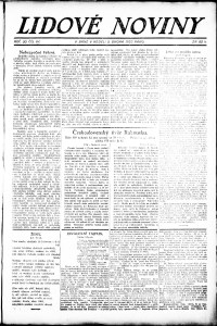 Lidov noviny z 5.2.1922, edice 1, strana 1