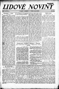 Lidov noviny z 5.2.1923, edice 1, strana 1