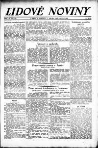 Lidov noviny z 5.2.1923, edice 2, strana 1
