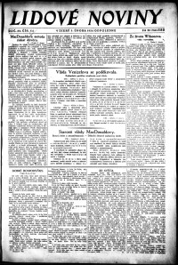 Lidov noviny z 5.2.1924, edice 2, strana 1