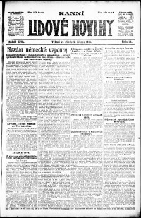Lidov noviny z 5.3.1919, edice 1, strana 1