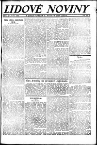 Lidov noviny z 5.3.1920, edice 1, strana 1