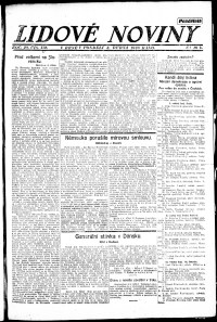 Lidov noviny z 5.4.1920, edice 1, strana 1